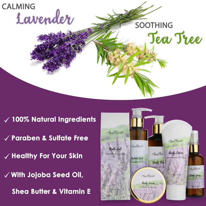 Aqua Elegante Spa Gift Basket, Lavender & Tea Tree