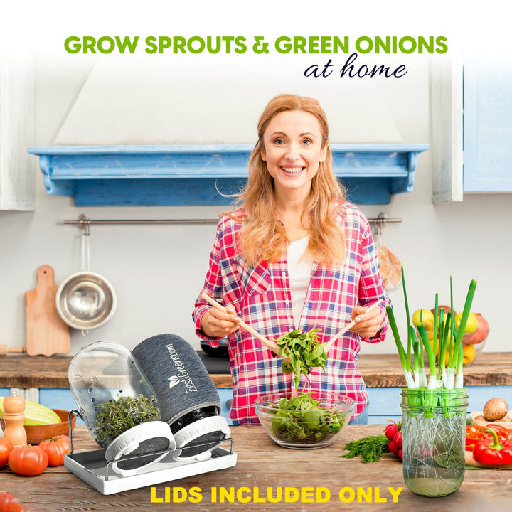 ZESTIGREENS Green Onion Regrower, Sprouting Lids