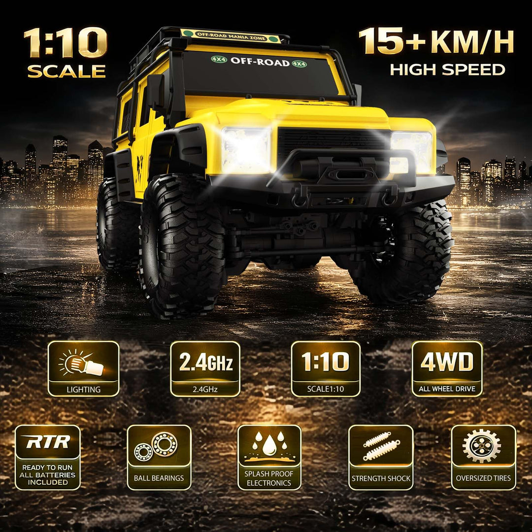 Desdoni RC Crawler 1/10 Scale RTR Remote Control Car, 2 Count