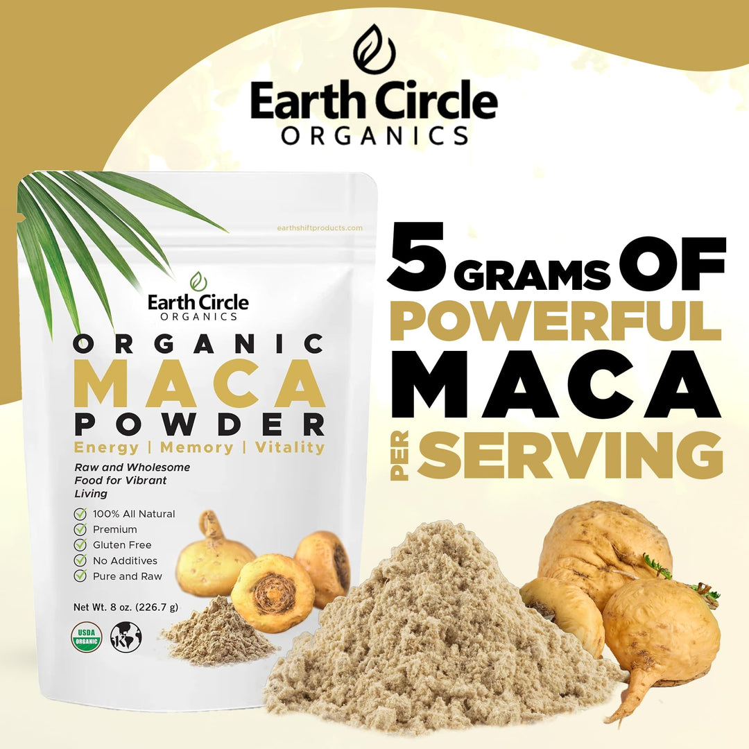 Earth Circle Organics Maca Powder, Yellow, 8 oz