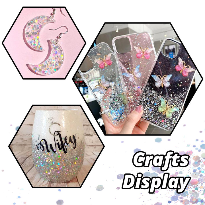 HTVRONT Holographic Chunky Glitter, Silver, 100 g