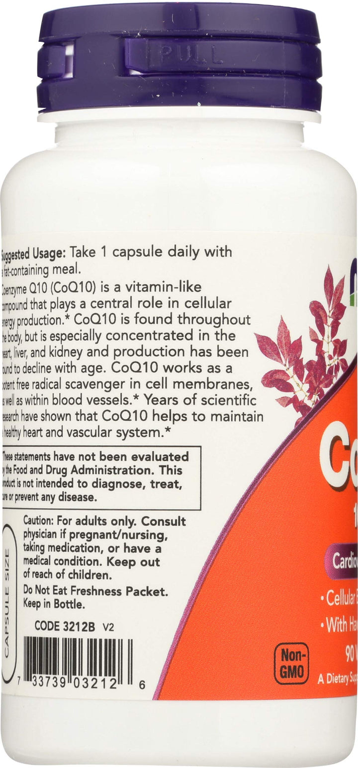 NOW Foods CoQ10 100 mg With Hawthorn Berry, 90 Count