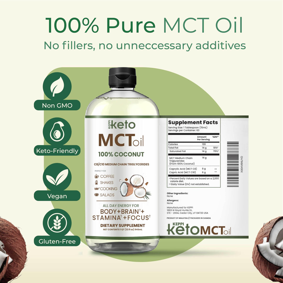 Keppi MCT Oil, Flavorless, 32 oz