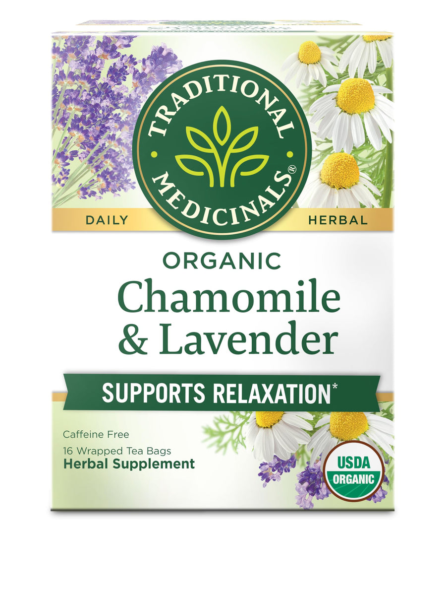 Traditional Medicinals Organic Chamomile With Lavender Herbal Tea, 16 Count