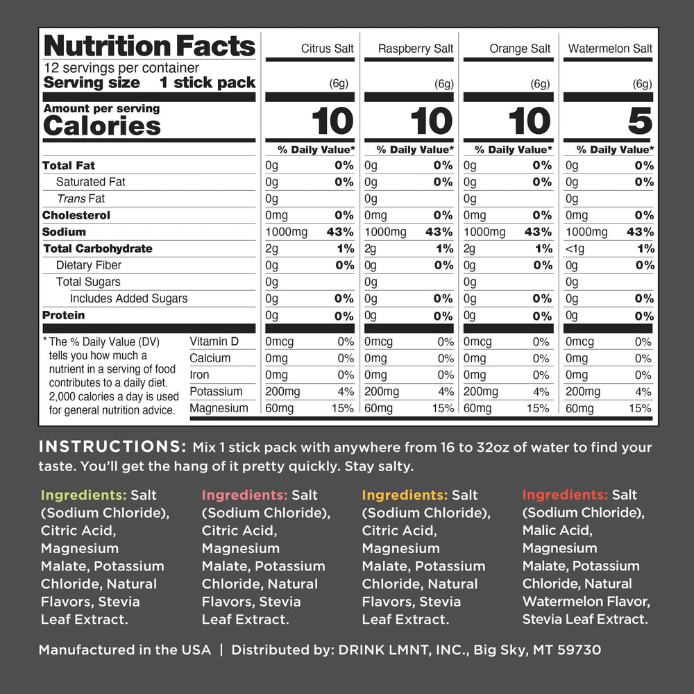Drink LMNT Electrolytes, Variety Pack, 12 Count