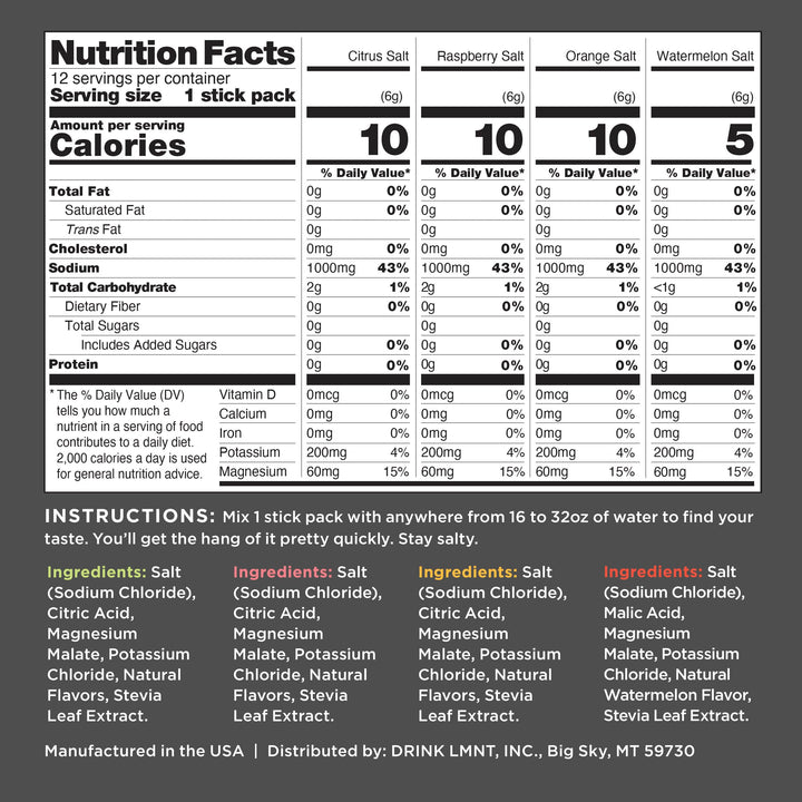 Drink LMNT Electrolytes, Variety Pack, 12 Count