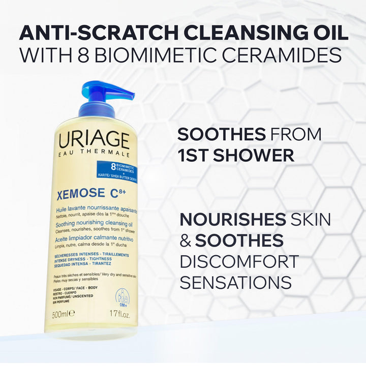 Uriage Xemose C8+ Soothing Oil Cleanser, 500 ml