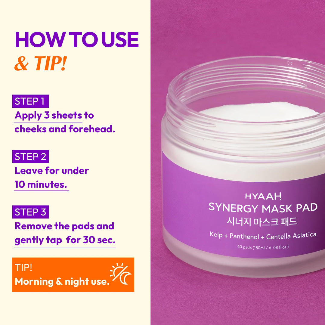 HYAAH Synergy Mask Pad, 60 Count
