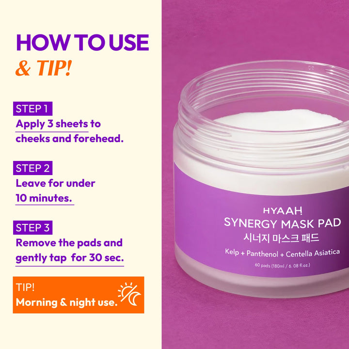 HYAAH Synergy Mask Pad, 60 Count