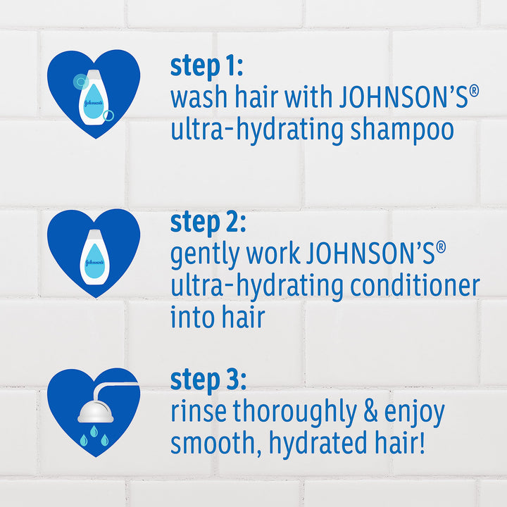 Johnson's Baby Ultra-Hydrating Tear-Free Kids Conditioner, 13.6 fl oz