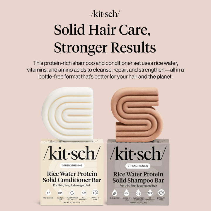 Kitsch Rice Water Shampoo and Conditioner Set, 2 Count