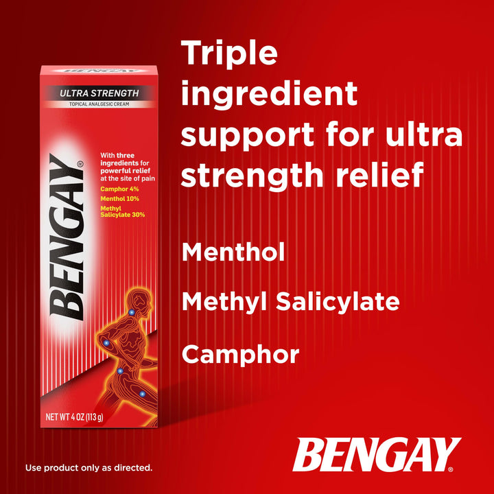 Bengay Ultra Strength Cream, Camphor Menthol & Methyl Salicylate, 4 oz
