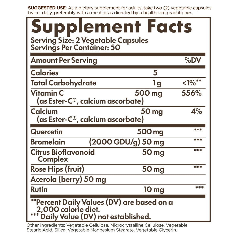 Solgar Quercetin Complex With Ester-C Plus, 100 Count