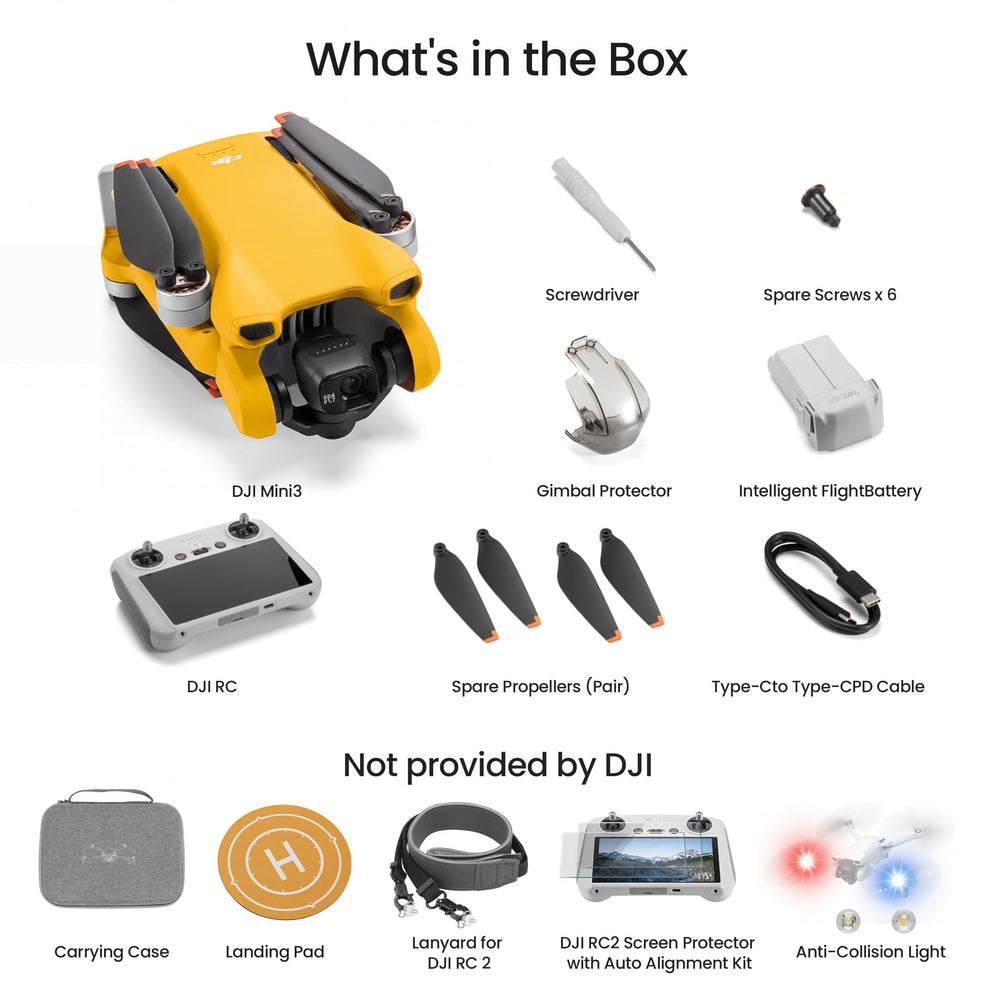 DJI Mini 3 Pro Drone, DJI RC, Under 249 g