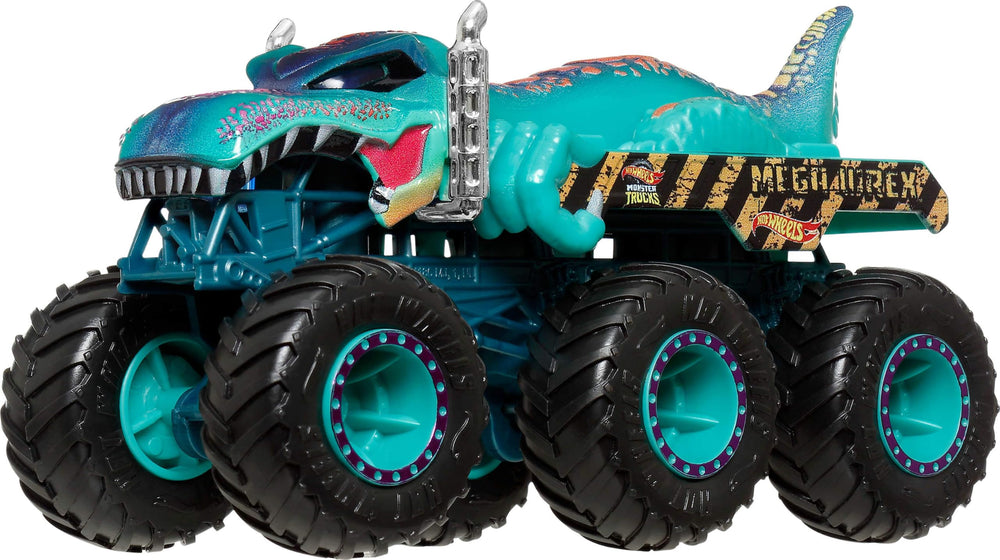 Hot Wheels Monster Trucks Shark and Dinosaur Multipack, 4 Count