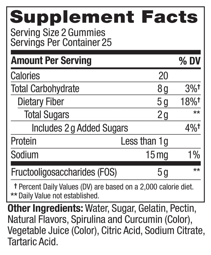 OLLY Fiber Gummy Rings, Berry Melon, 50 Count