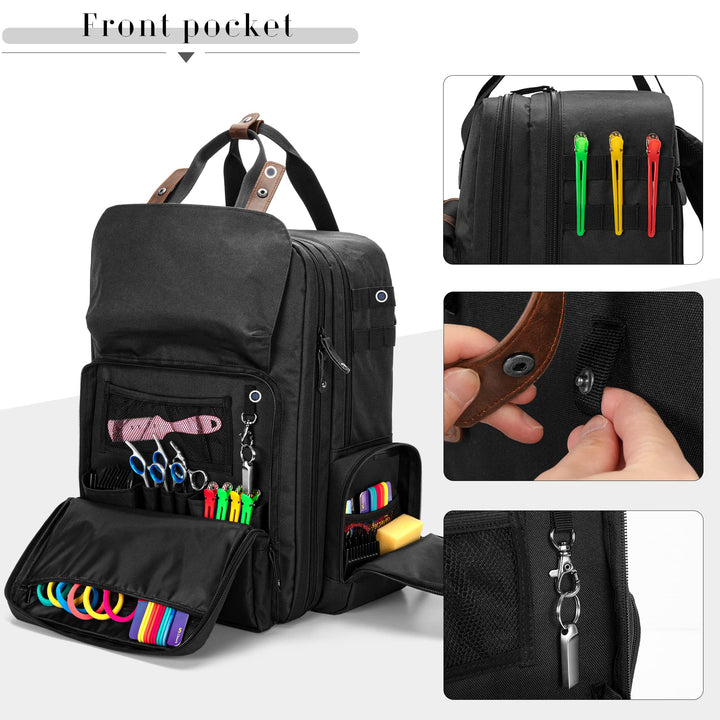 BAFASO Barber Case, Black, Large Capacity