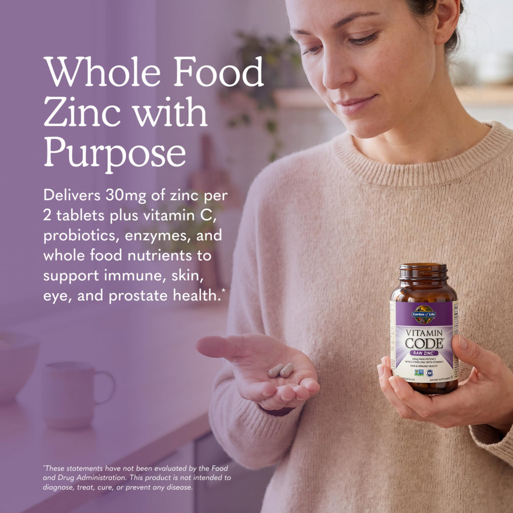 Garden of Life Vitamin Code Raw Zinc, 30 mg, 60 Count