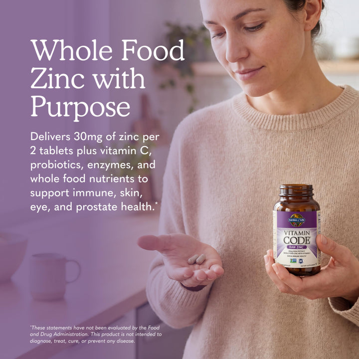 Garden of Life Vitamin Code Raw Zinc, 30 mg, 60 Count
