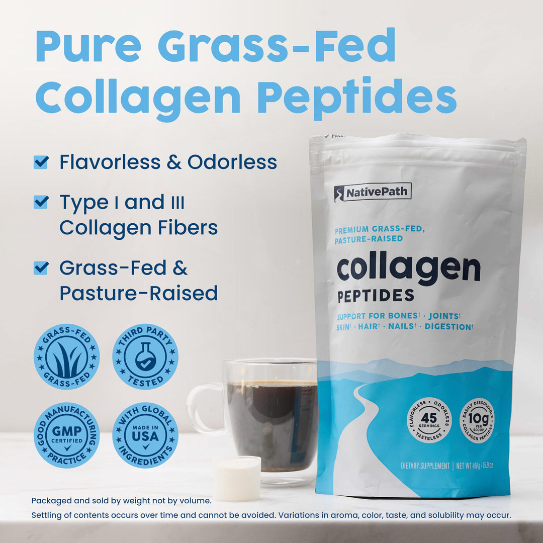 NativePath Collagen Peptides Powder, Unflavoured, 45 Servings