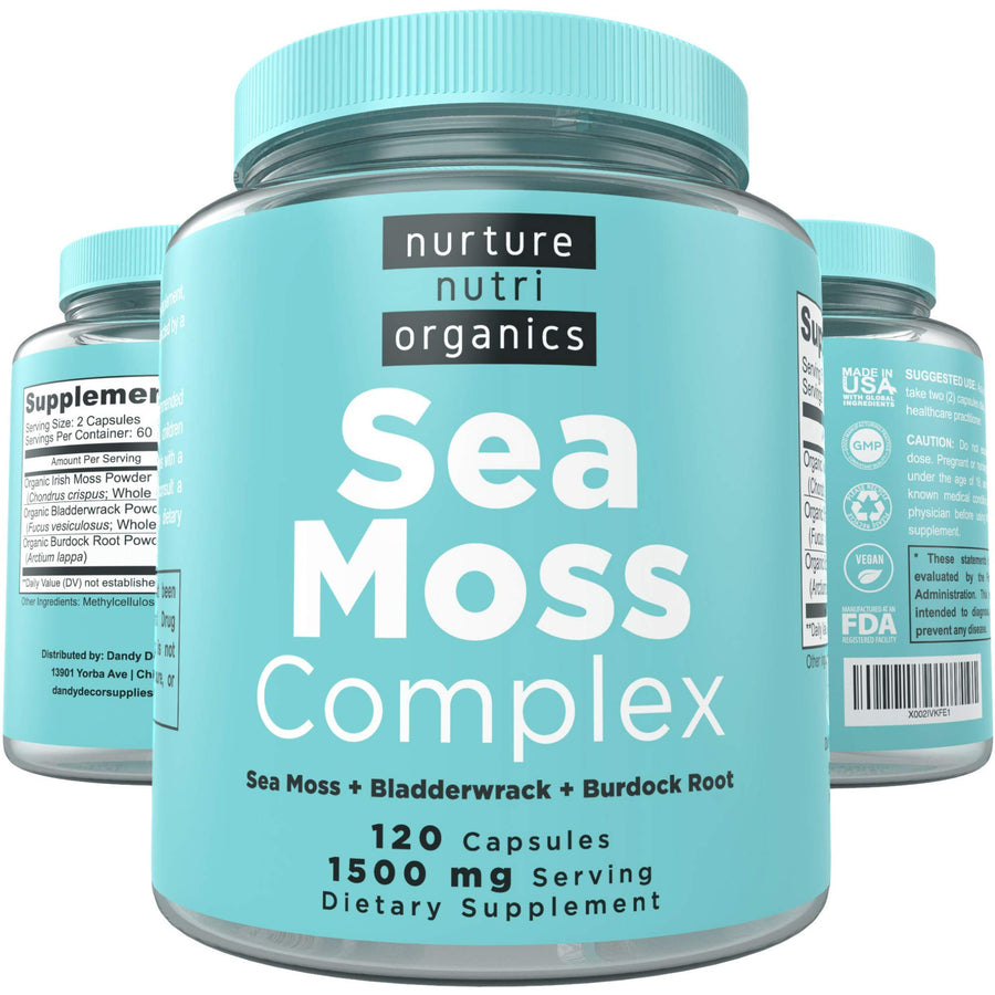 Dandy Decor by Ko & Co Organic Sea Moss Complex Capsules, 120 Count