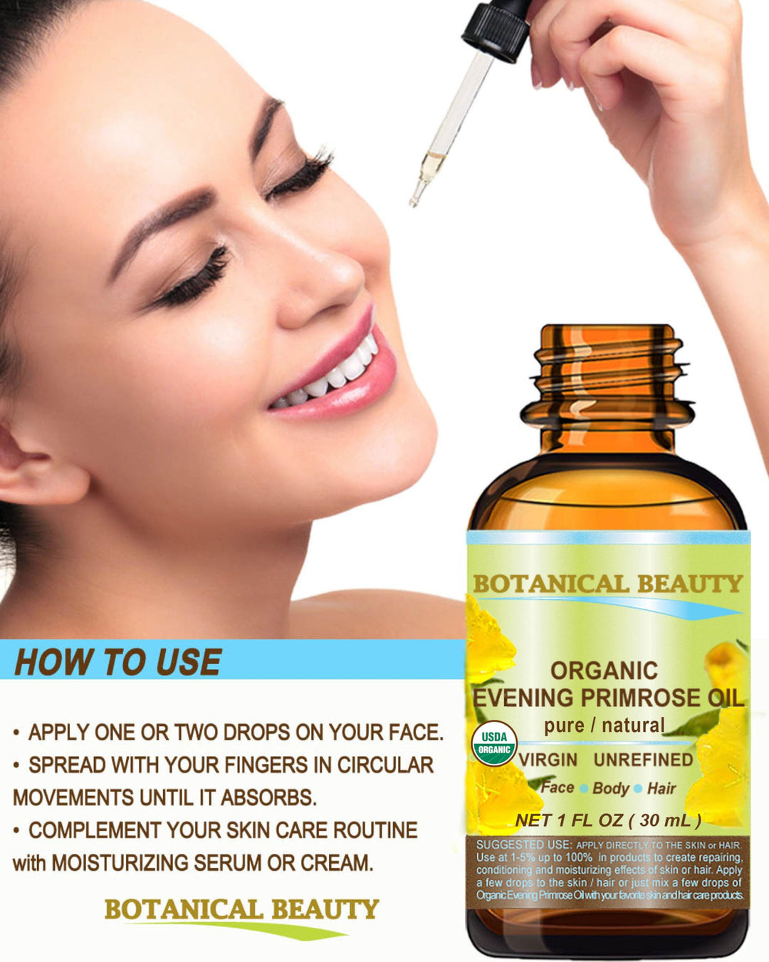 Botanical Beauty Organic Evening Primrose Oil, 0.5 fl oz