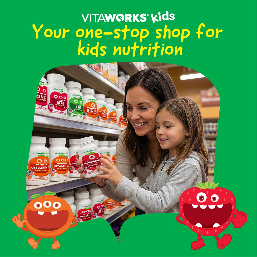 VitaWorks Kids Biotin Chewable Tablets, 5000 mcg, 120 Count