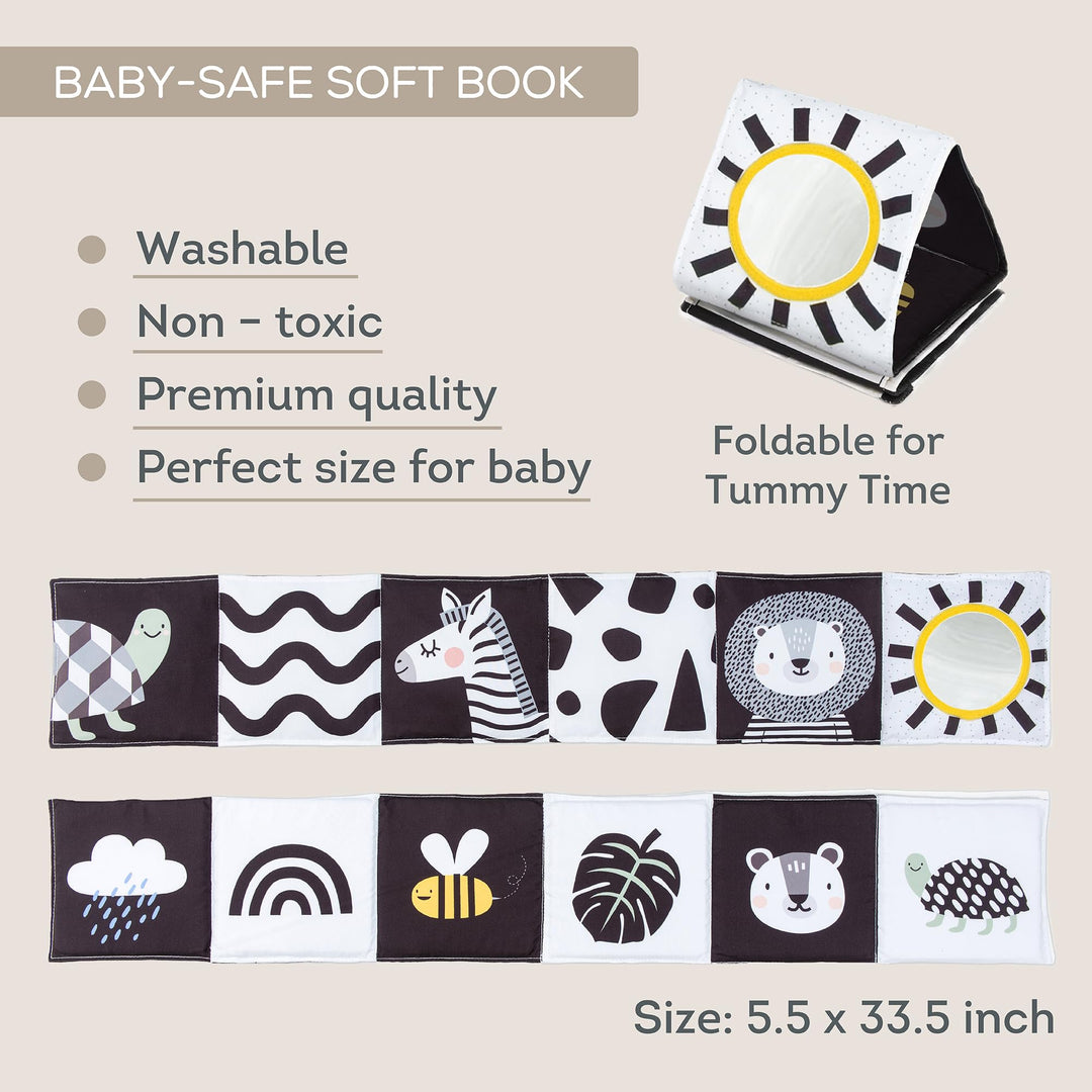 Taf Toys Newborn Soft Activity Book, Black and White, 0-12 Months