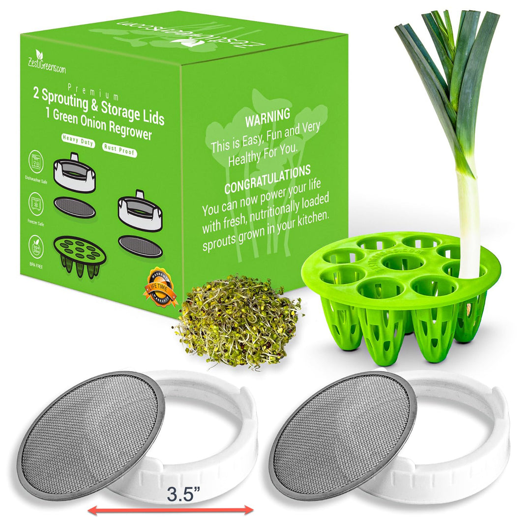 ZESTIGREENS Green Onion Regrower, Sprouting Lids