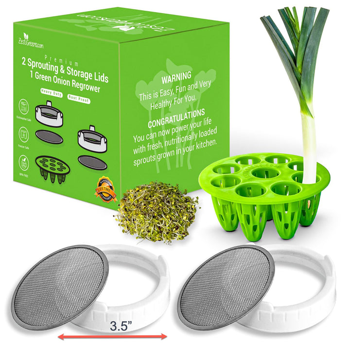 ZESTIGREENS Green Onion Regrower, Sprouting Lids