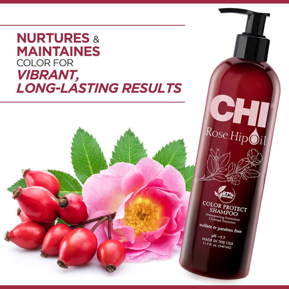 CHI Rosehip Oil Protecting Shampoo, 11.5 fl oz