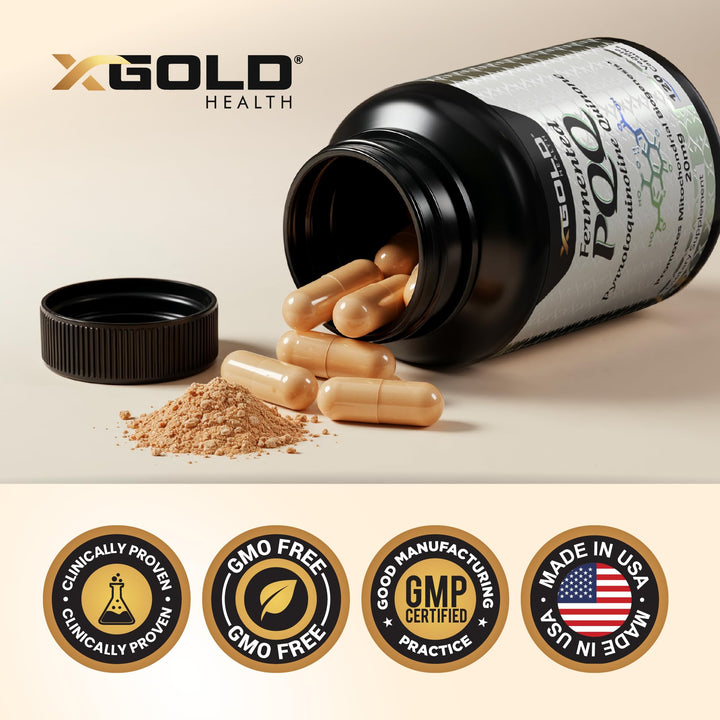 X Gold Health PQQ Supplement Veggie Capsules, 120 Count