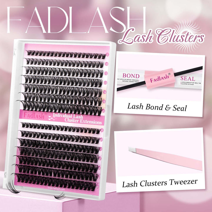 FADLASH DIY Eyelash Extension Kit, D Curl, 240 Count