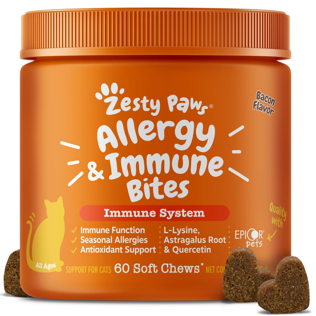 Zesty Paws Allergy Relief For Cats, Bacon, 60 Count