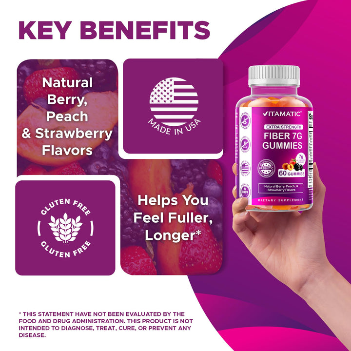 Vitamatic Extra Strength Prebiotic Fiber, 60 Count