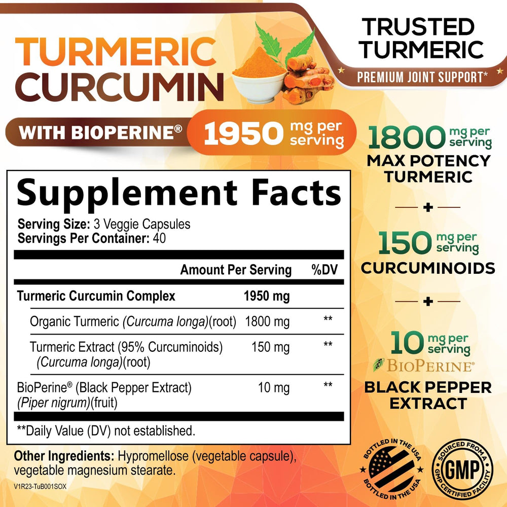 Turmeric Curcumin with BioPerine, 1950 mg, 120 Count