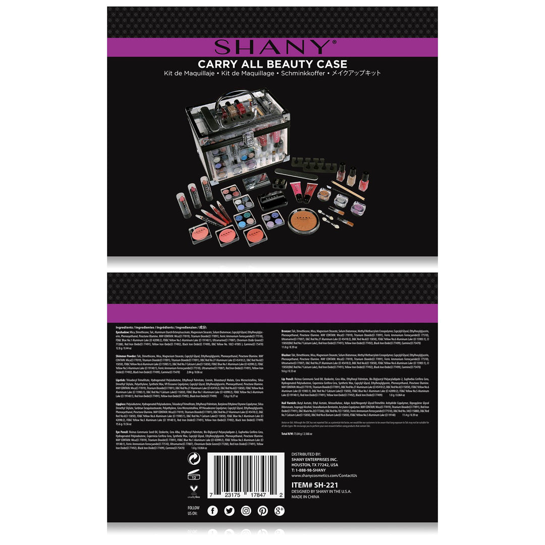 SHANY Carry All Trunk Makeup Set, Multicolor, 1 Count