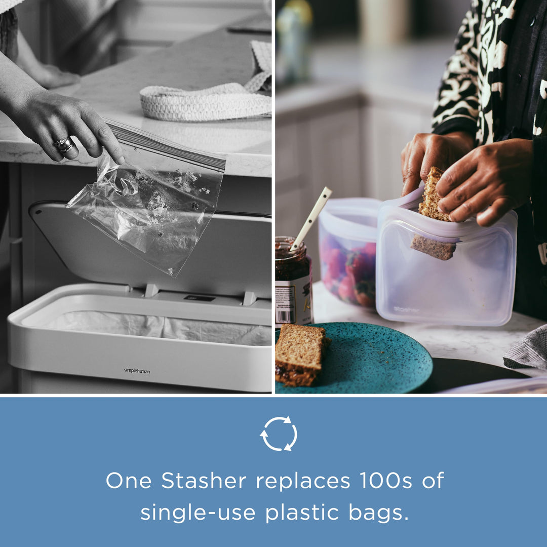 Stasher Reusable Silicone Sandwich Bag, Blueberry, 28 oz