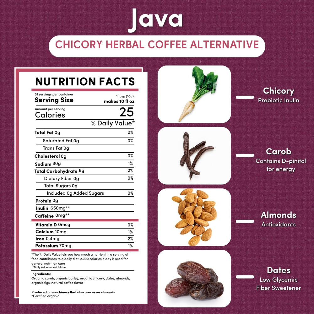 Teeccino Java Chicory Herbal Coffee Alternative, 11 oz