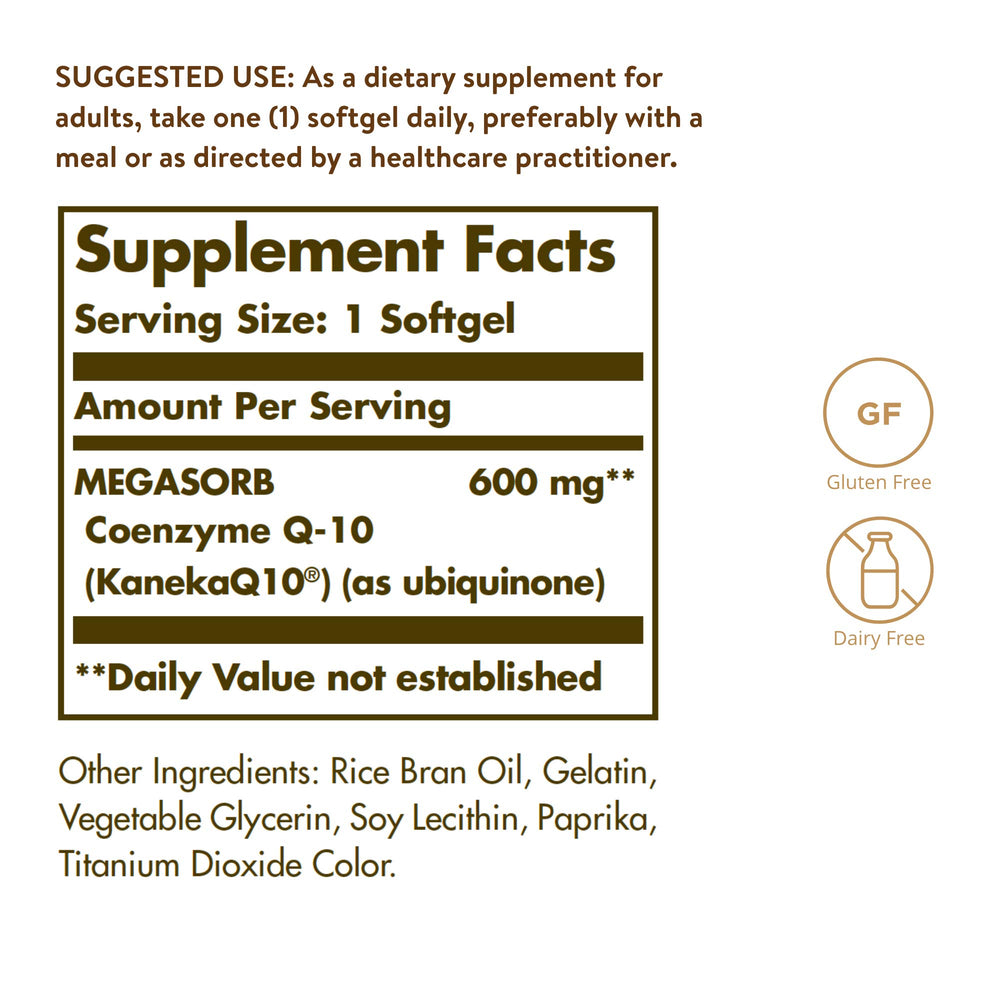 Solgar Megasorb CoQ-10, 600 mg, 30 Count
