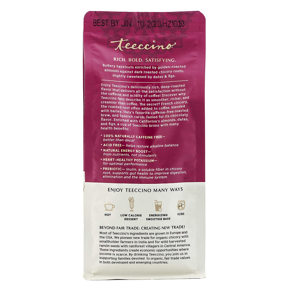 Teeccino Hazelnut Chicory Herbal Coffee, Medium Roast, 11 oz
