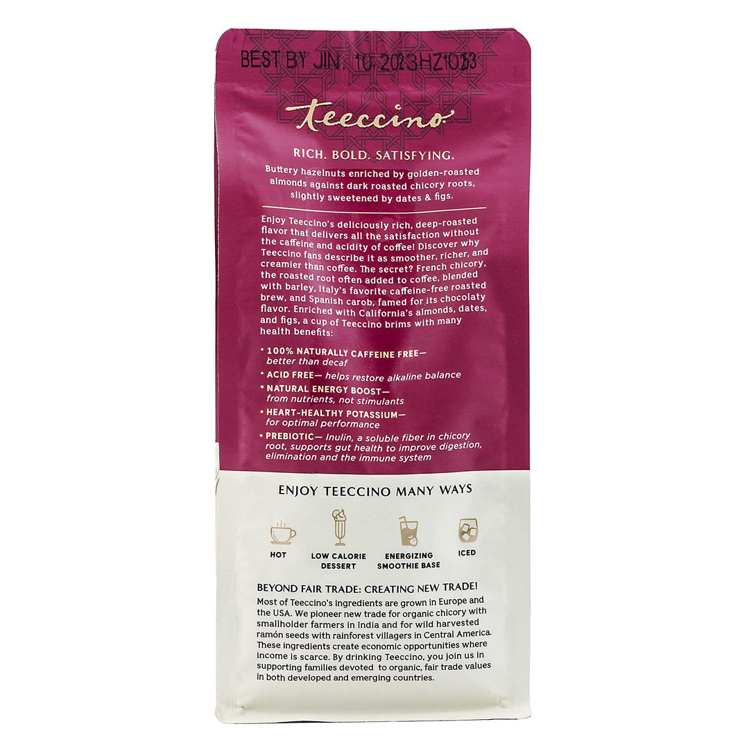 Teeccino Hazelnut Chicory Herbal Coffee, Medium Roast, 11 oz