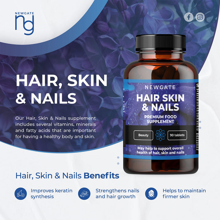Newgate Labs Hair Skin And Nails Tablets, 90 Count