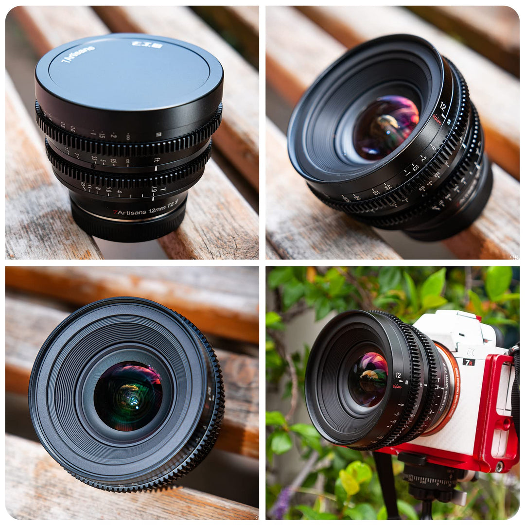 7artisans 12mm T2.9 APS-C Ultra Wide Angle Cine Lens, Fujifilm X Mount, Black