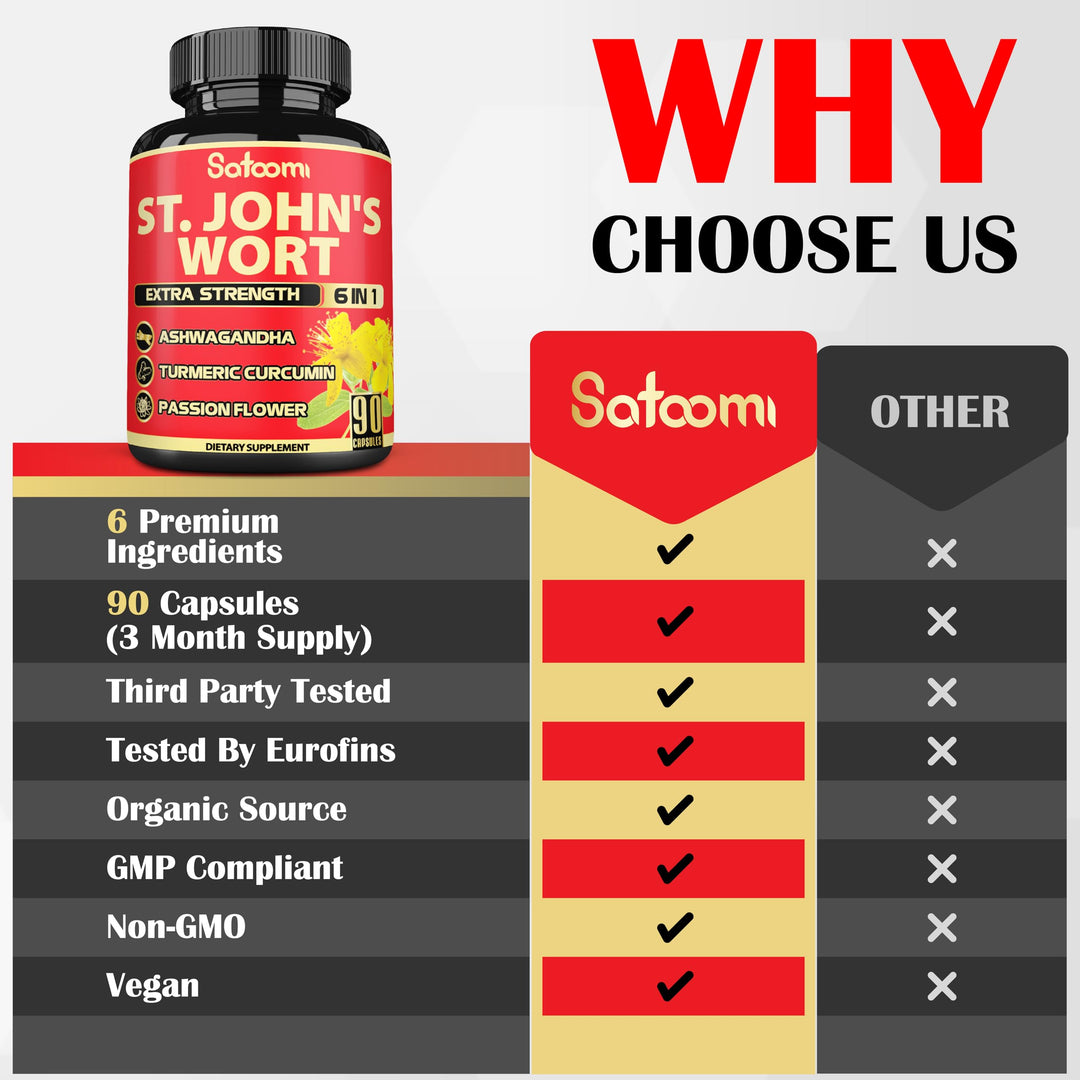 Satoomi St. John's Wort Capsules, 5050 mg, 90 Count