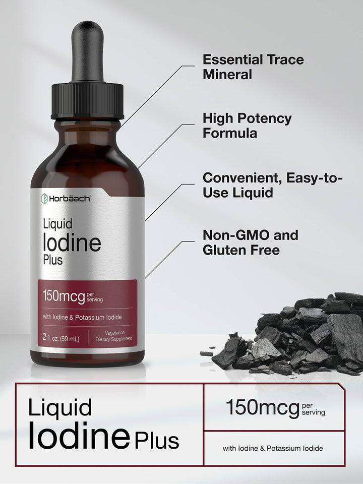 Horbäach Iodine Liquid Drops, 150 mcg, 2 fl oz