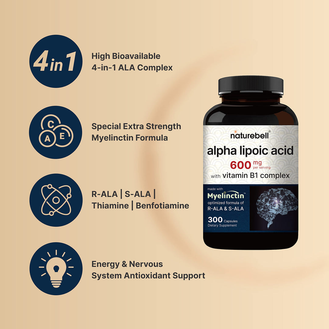 NatureBell Alpha Lipoic Acid Complex, 600 mg, 300 Count