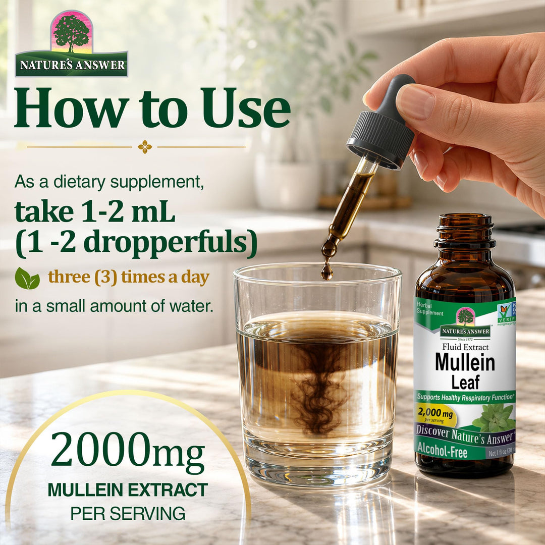 Nature's Answer Mullein Leaf Herbal Supplement, 1 fl oz