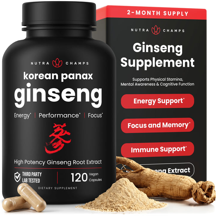 NutraChamps Korean Red Panax Ginseng, 1000 mg, 120 Count