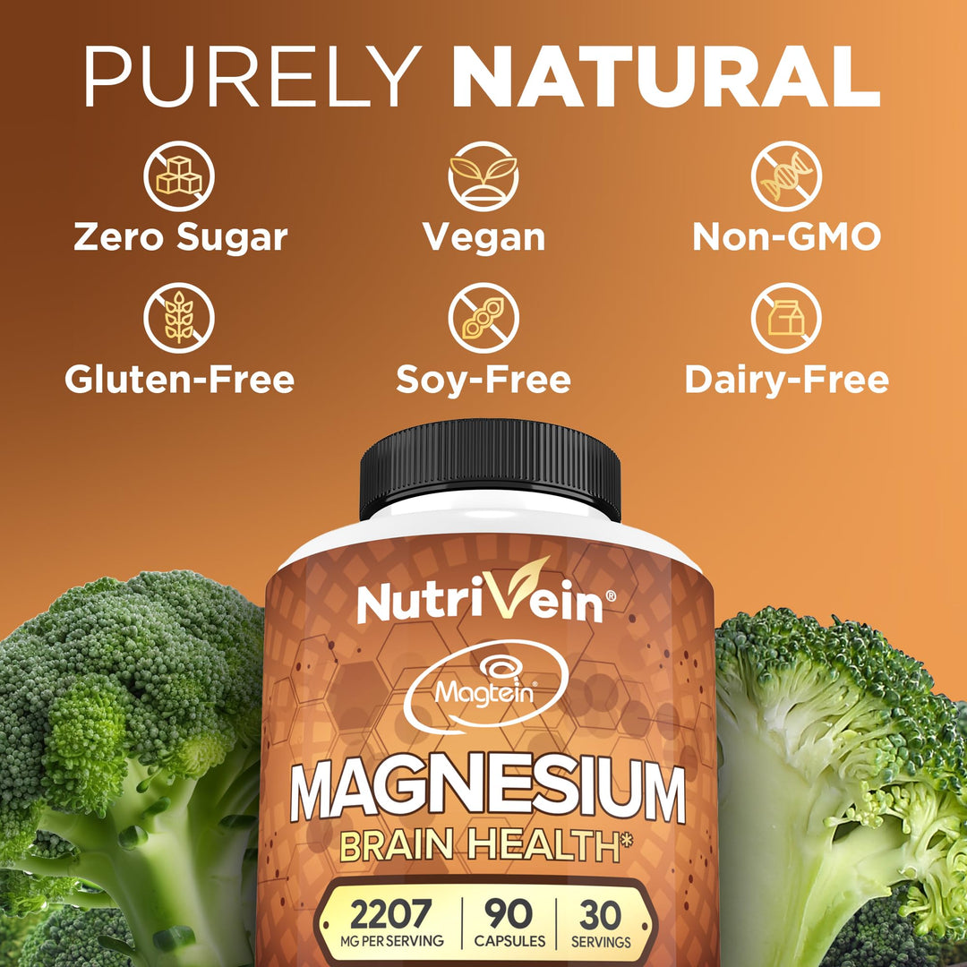 Nutrivein Magnesium L-Threonate Supplement, 2207 mg, 90 Count